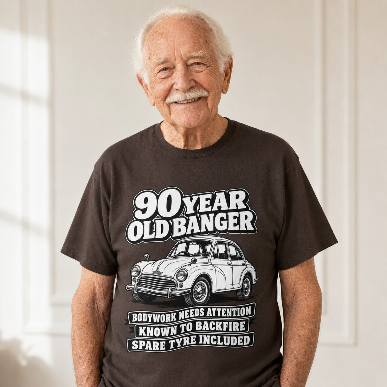90 Year Old Banger T-Shirt - Funny 90th Birthday Classic Car Gift