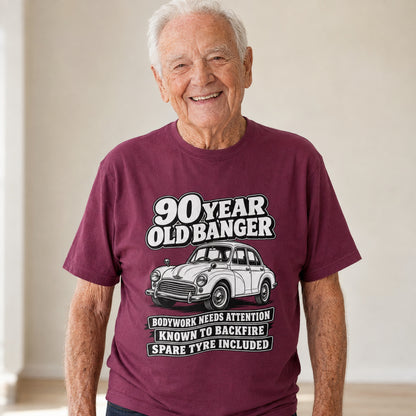 90 Year Old Banger T-Shirt - Funny 90th Birthday Classic Car Gift