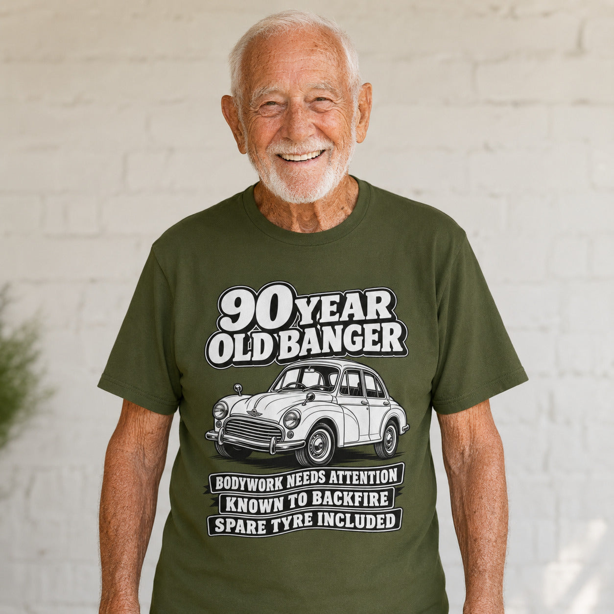90 Year Old Banger T-Shirt - Funny 90th Birthday Classic Car Gift