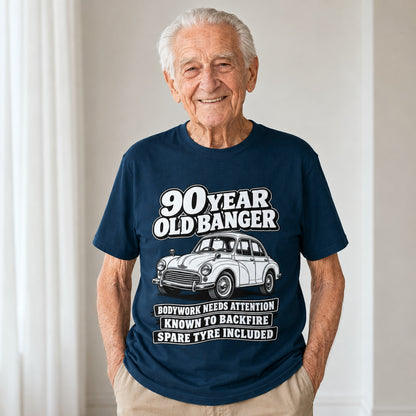 90 Year Old Banger T-Shirt - Funny 90th Birthday Classic Car Gift
