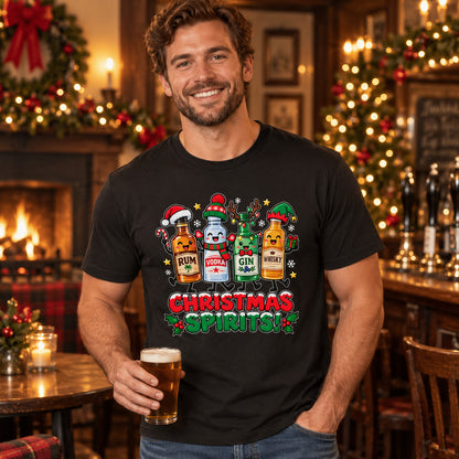 Christmas Spirits T-Shirt - Funny Festive Drinking Party Tee