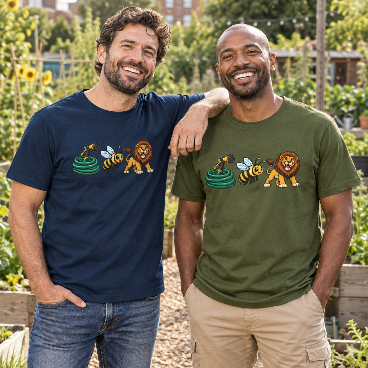 Hose Bee Lion T-Shirt - Funny Visual Pun Rebus Graphic Tee