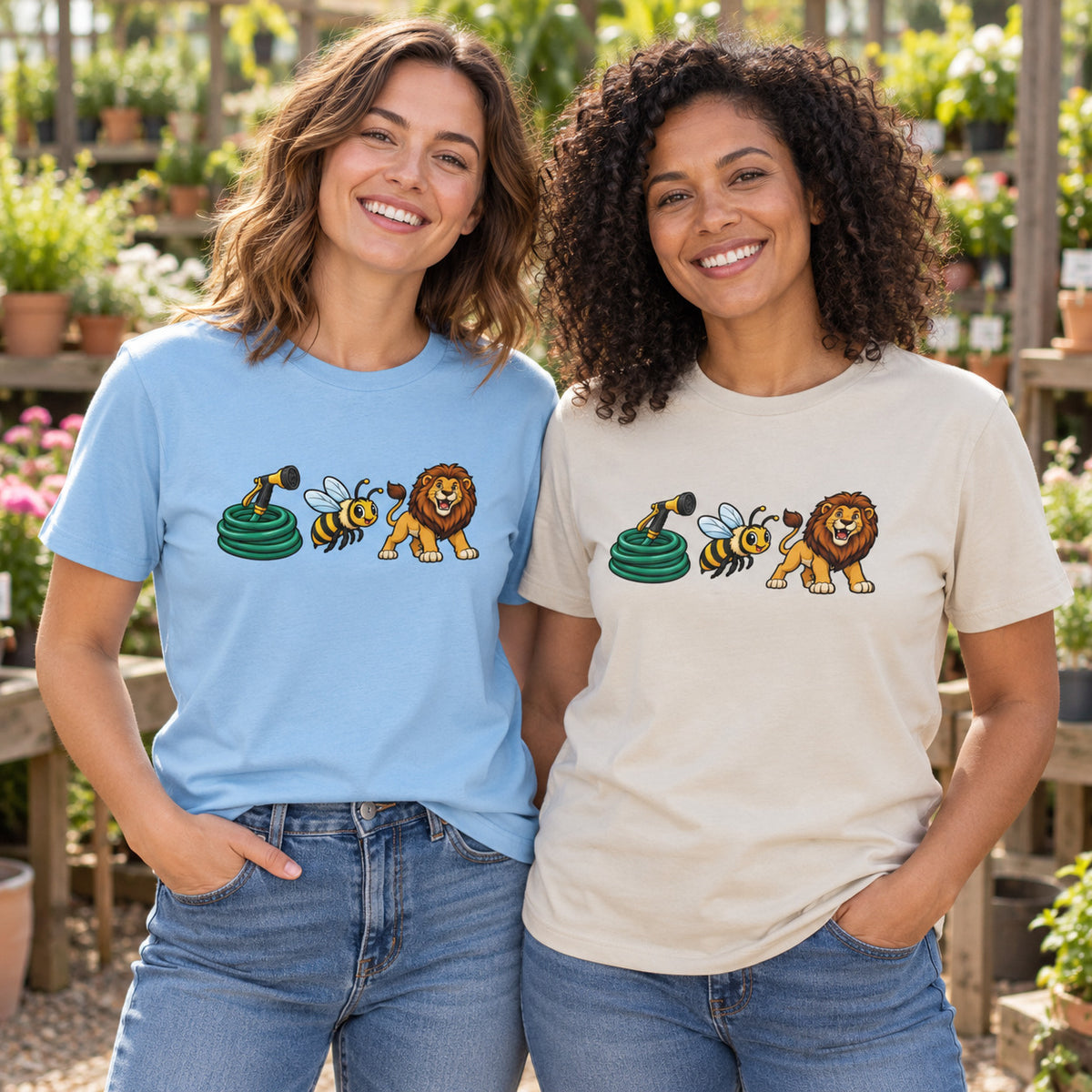 Hose Bee Lion T-Shirt - Funny Visual Pun Rebus Graphic Tee