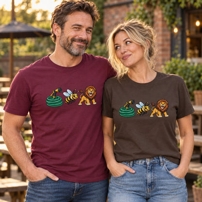 Hose Bee Lion T-Shirt - Funny Visual Pun Rebus Graphic Tee