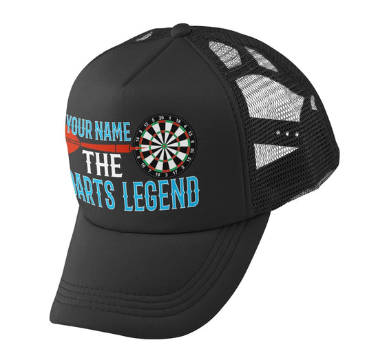 Novelty Personalised DARTS Trucker Baseball Cap Your Name The Darts Legend