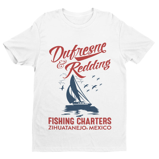 Dufresne & Redding Fishing Charters Retro T Shirt Andy Red Redemption Galaxy Tees