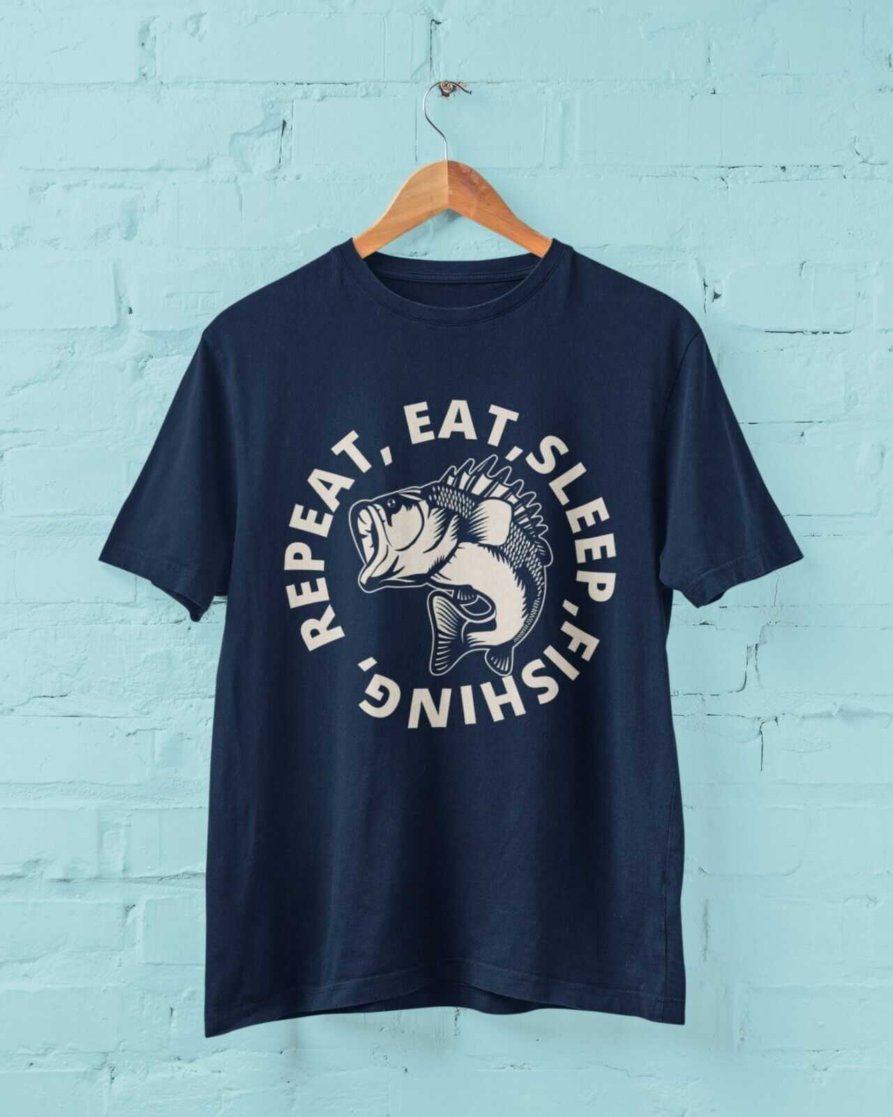 EAT SLEEP FISHING REPEAT Funny Fishrtman T Shirt Dad Grandad Gift IdeaGalaxy Tees