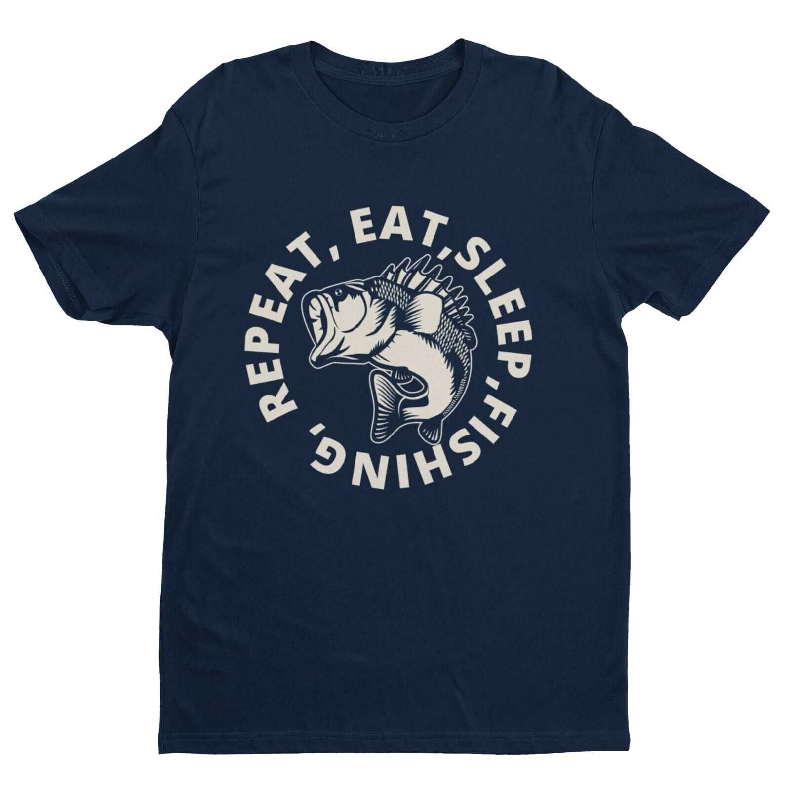 EAT SLEEP FISHING REPEAT Funny Fishrtman T Shirt Dad Grandad Gift IdeaGalaxy Tees