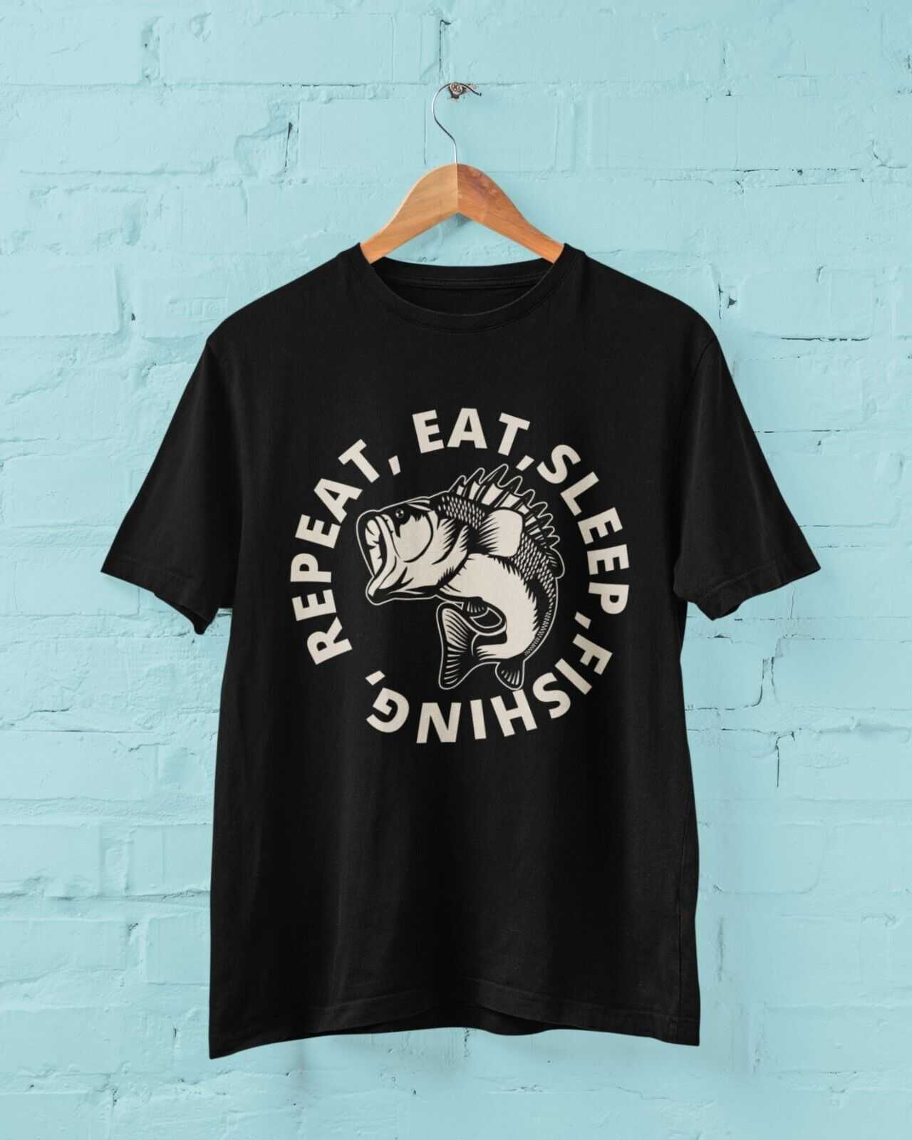 EAT SLEEP FISHING REPEAT Funny Fishrtman T Shirt Dad Grandad Gift IdeaGalaxy Tees