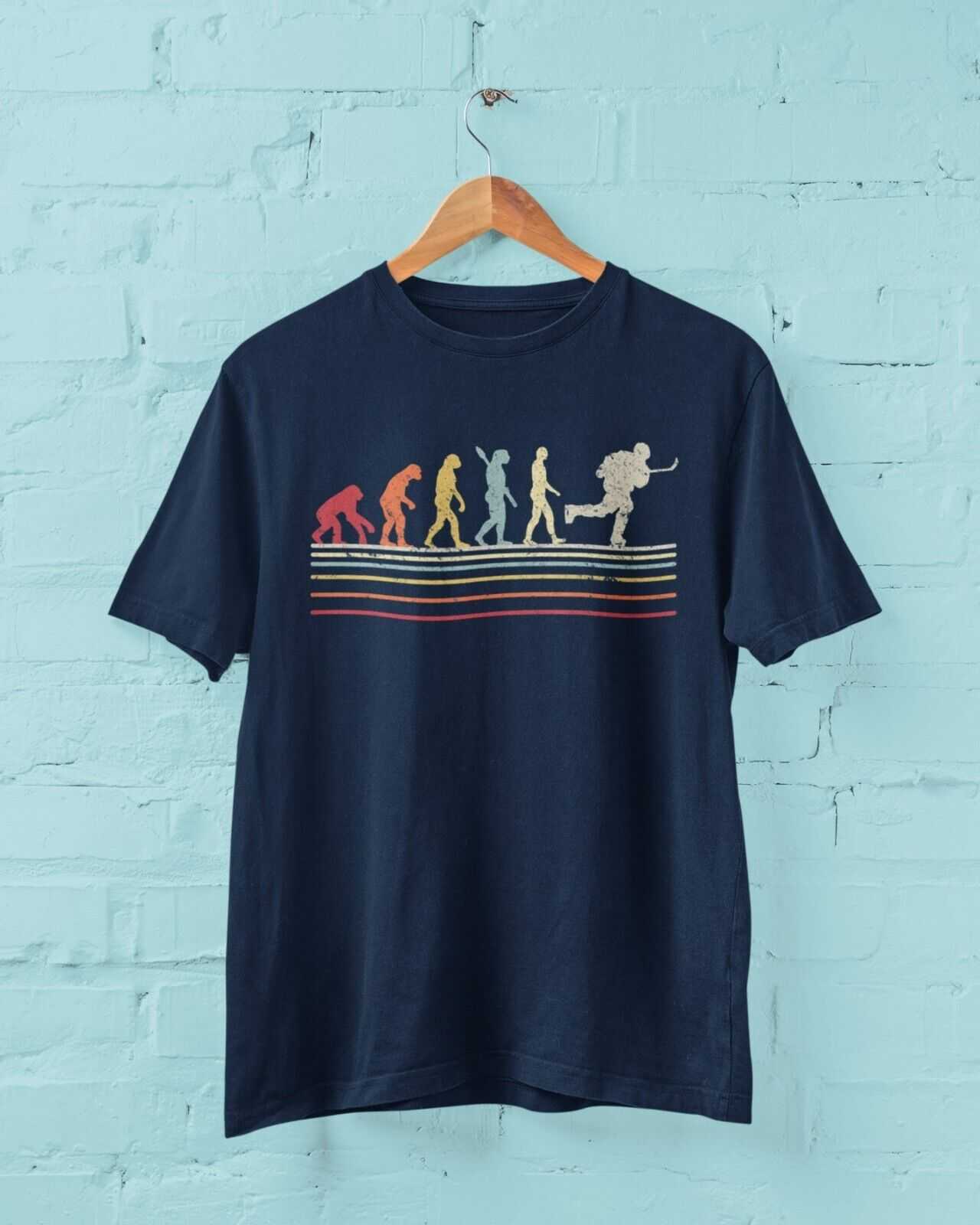 EVOLUTION OF ICE HOCKEY T Shirt Ape To Man Darwin Design Puck Rink FunGalaxy Tees
