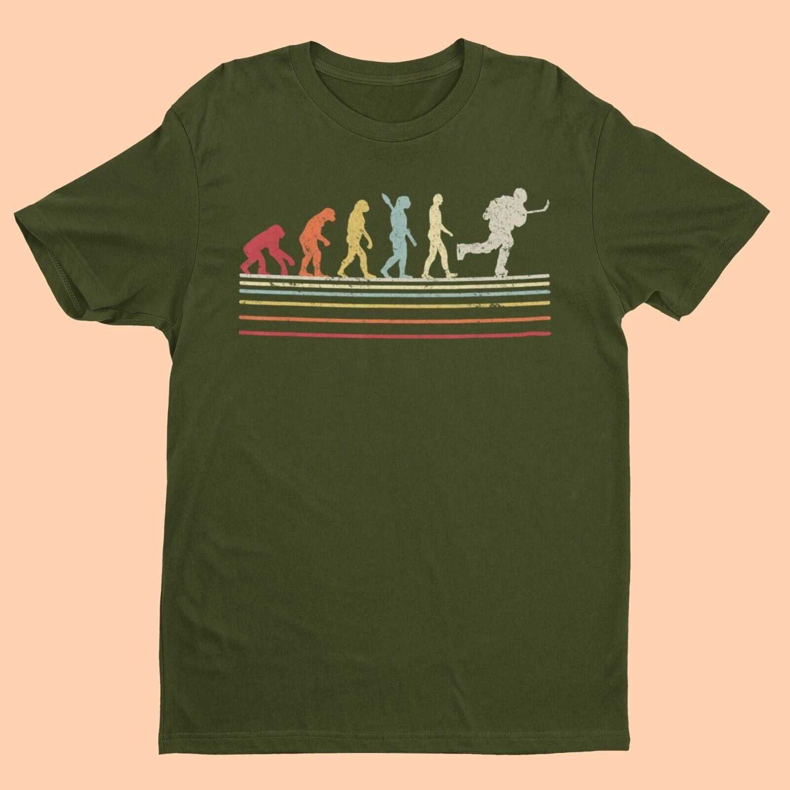 EVOLUTION OF ICE HOCKEY T Shirt Ape To Man Darwin Design Puck Rink FunGalaxy Tees