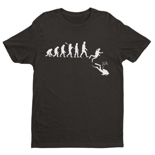 EVOLUTION OF SCUBA DIVING T Shirt Gift For Diver Darwin Ape To Man EvoGalaxy Tees