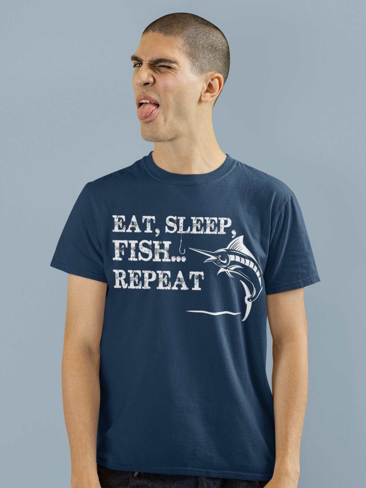 Eat Sleep Fish Repeat Fishing T Shirt Funny Gift Fisherman Angler Dad Galaxy Tees