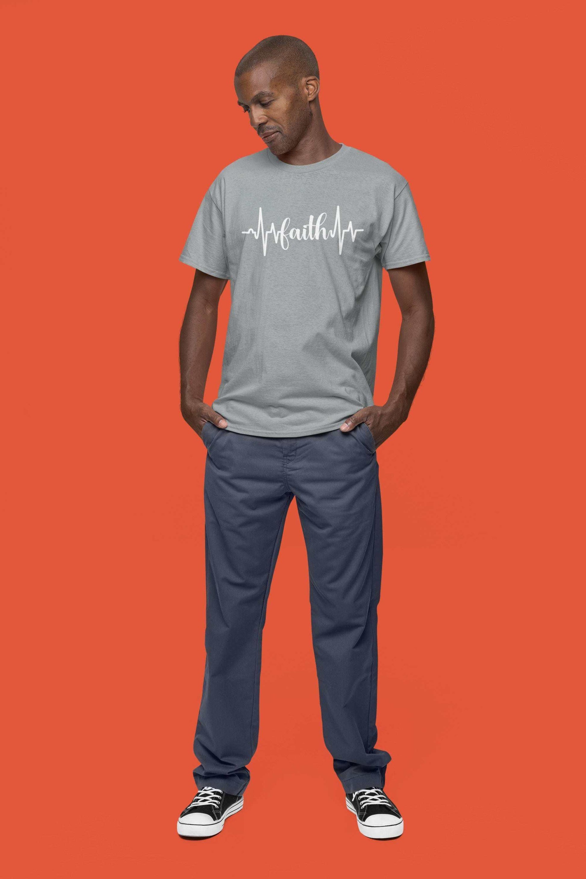 Faith Heartbeat Christian T-Shirt Inspirational Gift for Believers WitGalaxy Tees