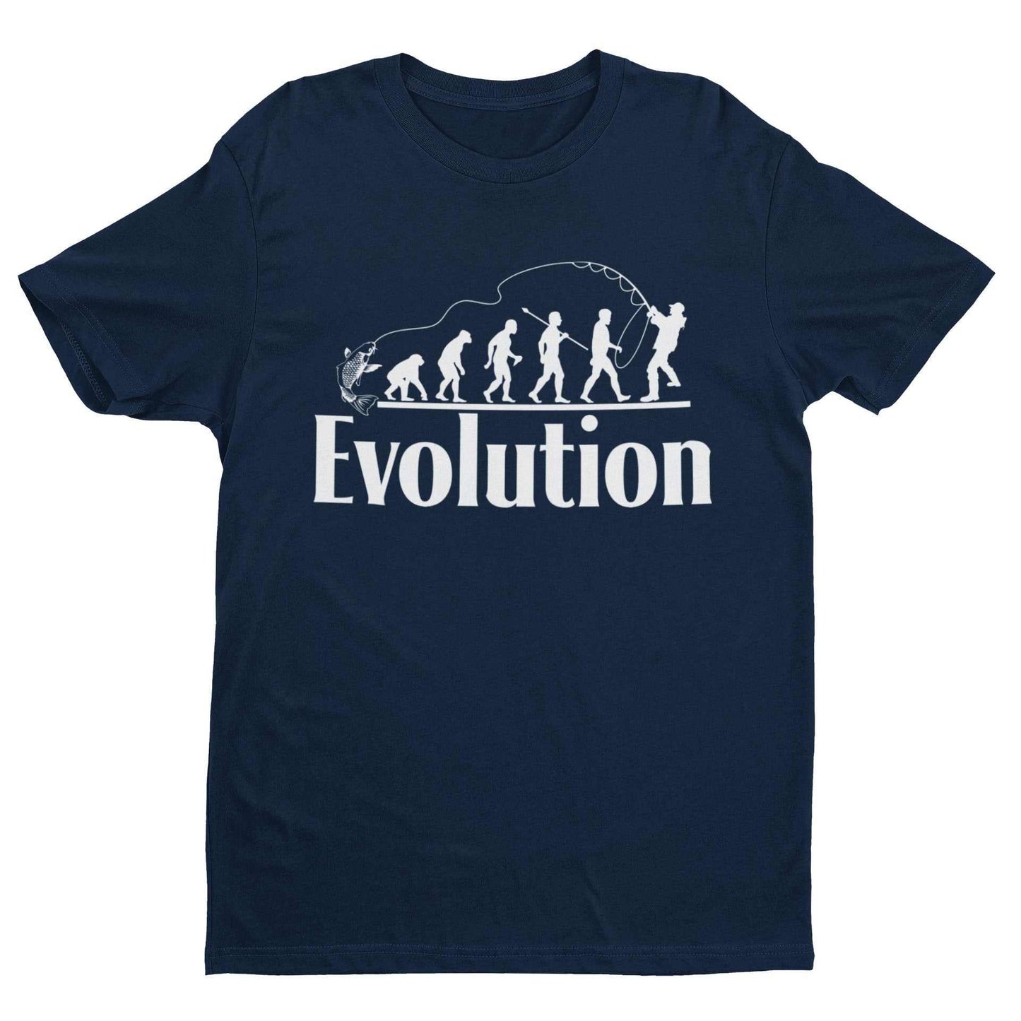 Fishing T Shirt The Evolution of Fly Fishing Darwin Ape To Angler Dad Galaxy Tees