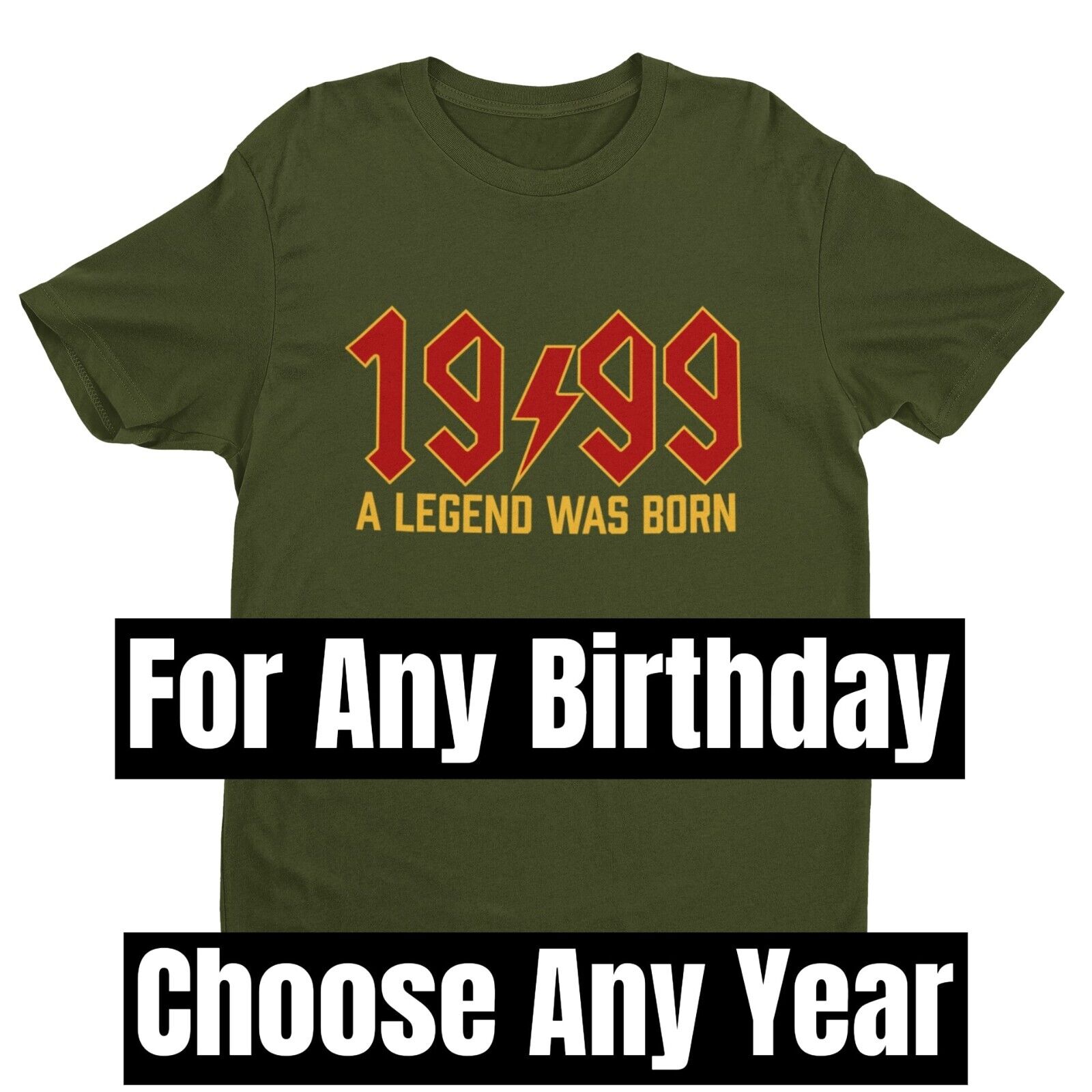 Funny ANY YEAR A Legend Was Born Rock Font T Shirt Personalised For AnGalaxy Tees