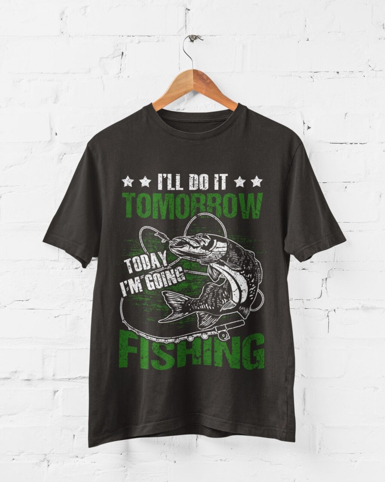 Funny Angling T Shirt I'll DO IT TOMORROW TODAY I'M GOING FISHING FishGalaxy Tees