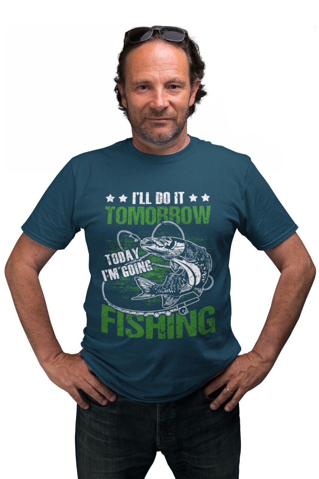 Funny Angling T Shirt I'll DO IT TOMORROW TODAY I'M GOING FISHING FishGalaxy Tees