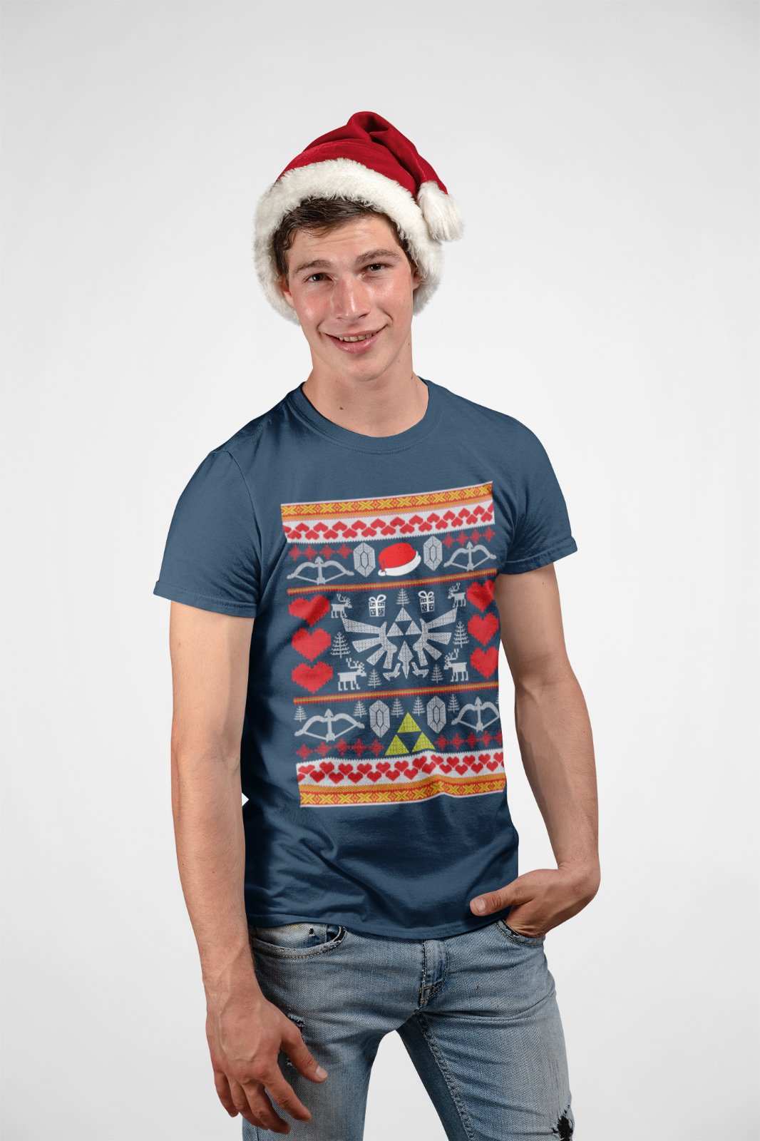 Funny Christmas Retro Gaming T Shirt Zelda Triforce Gamer Xmas Gift IdGalaxy Tees