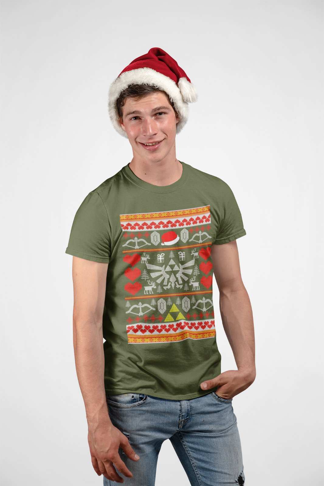 Funny Christmas Retro Gaming T Shirt Zelda Triforce Gamer Xmas Gift IdGalaxy Tees