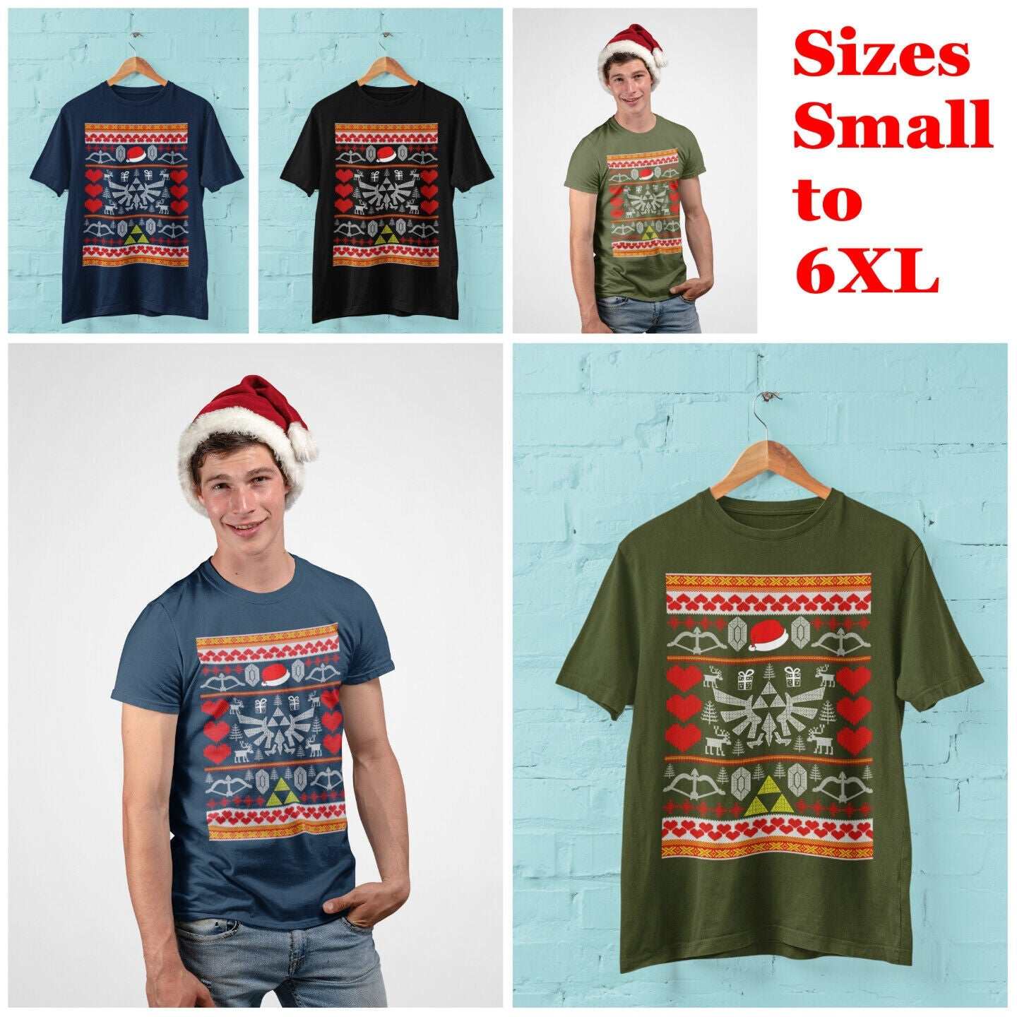 Funny Christmas Retro Gaming T Shirt Zelda Triforce Gamer Xmas Gift IdGalaxy Tees