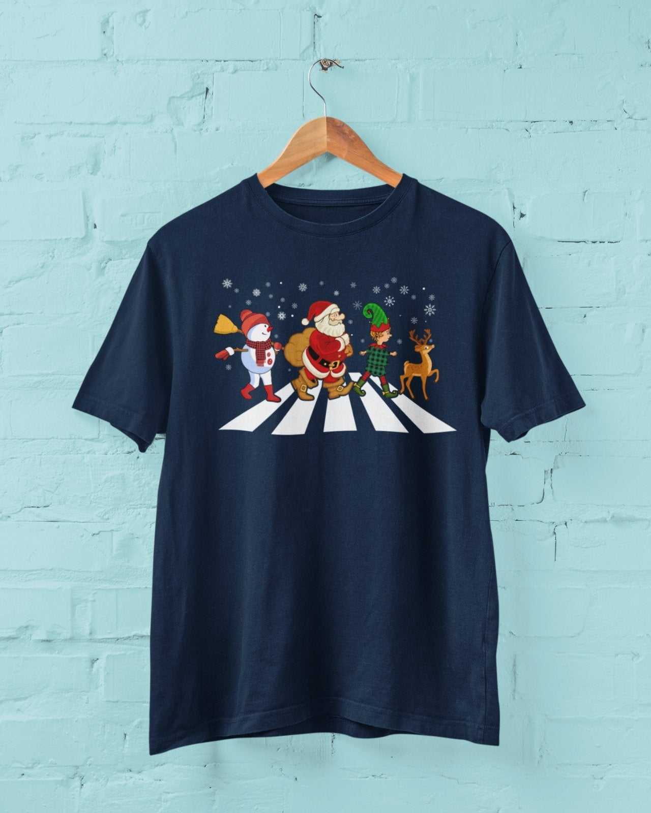 Funny Christmas Road T Shirt Abbey Parody Santa Music  XMas Crossing GGalaxy Tees