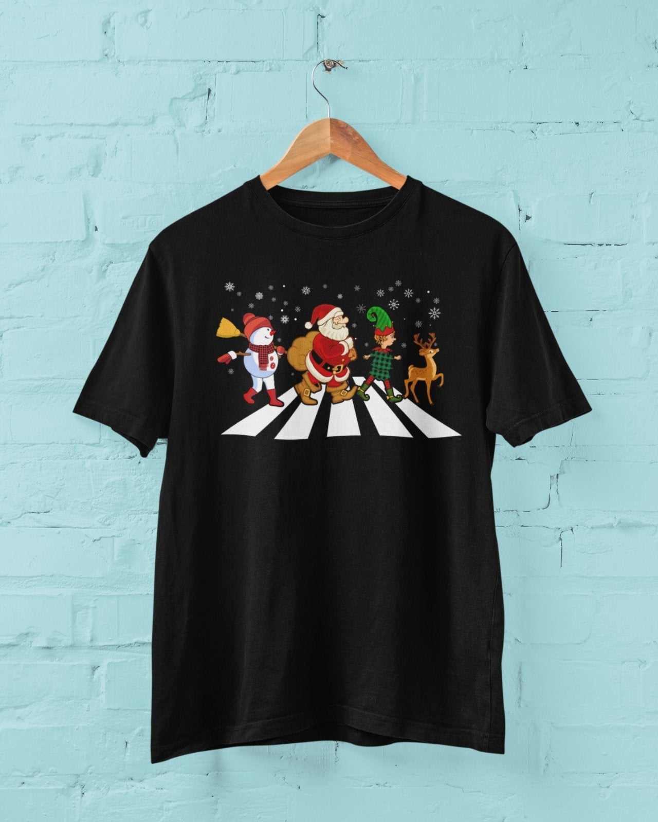 Funny Christmas Road T Shirt Abbey Parody Santa Music  XMas Crossing GGalaxy Tees