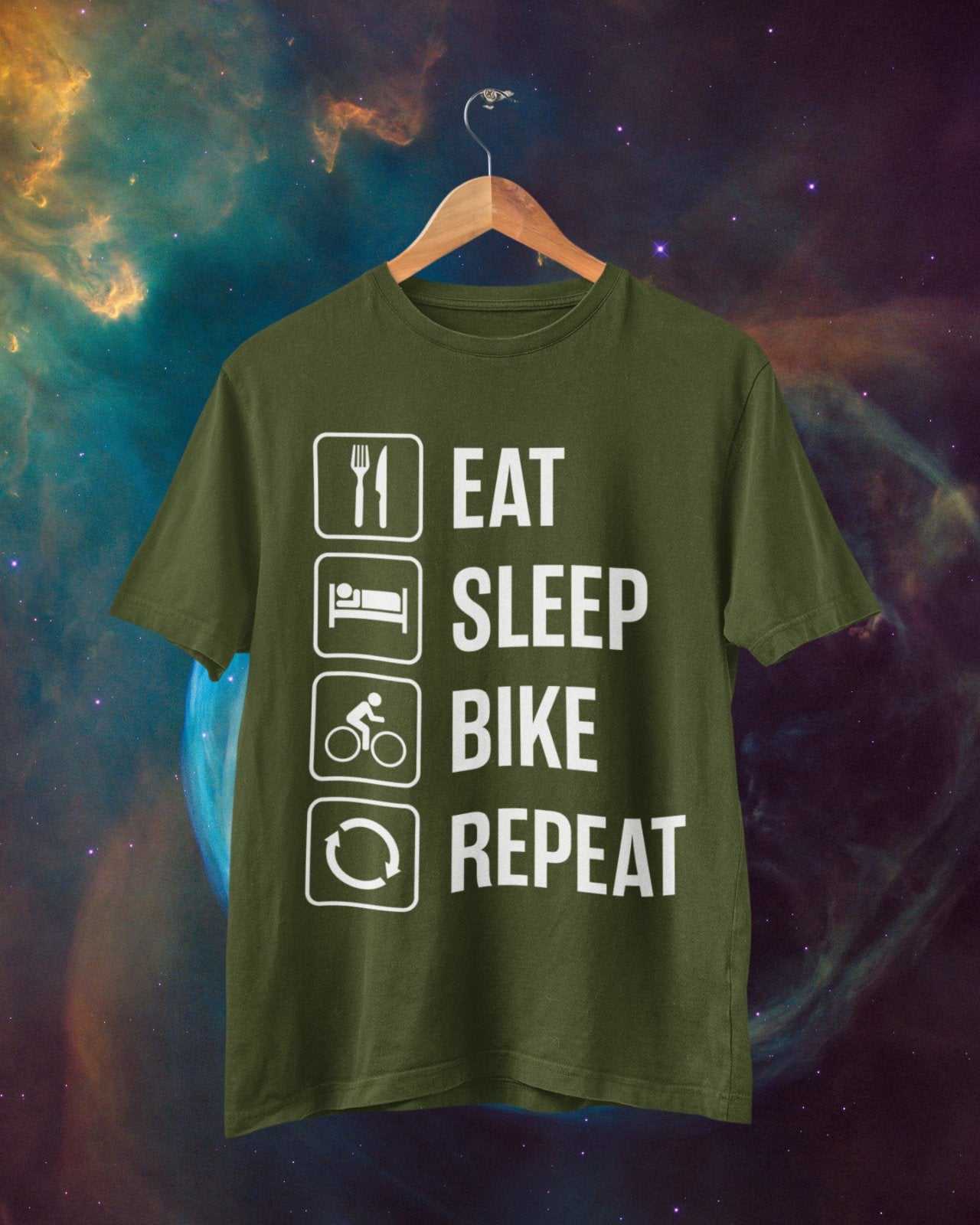 Funny Cycling T Shirt Eat Sleep Bike Repeat Gift For Cyclist Dad NovelGalaxy Tees