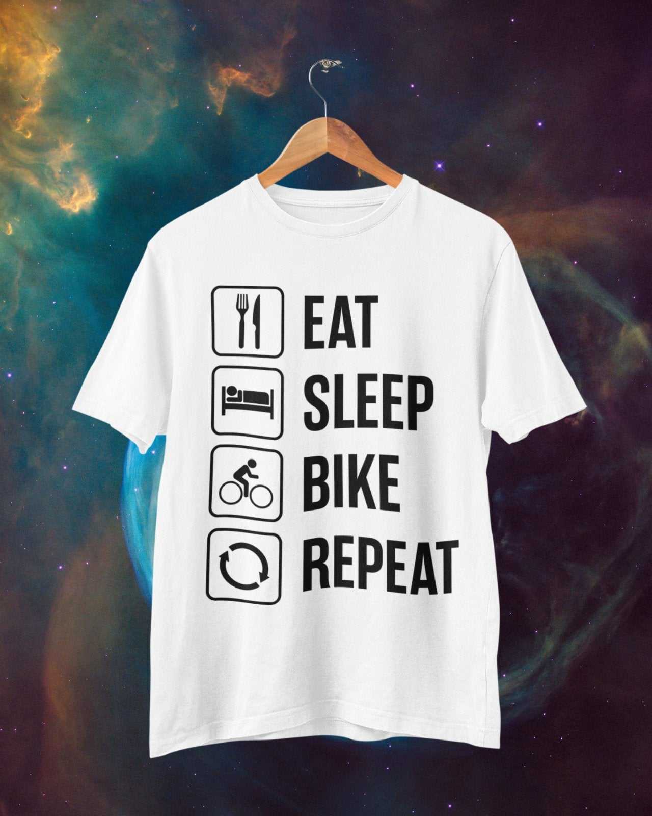 Funny Cycling T Shirt Eat Sleep Bike Repeat Gift For Cyclist Dad NovelGalaxy Tees