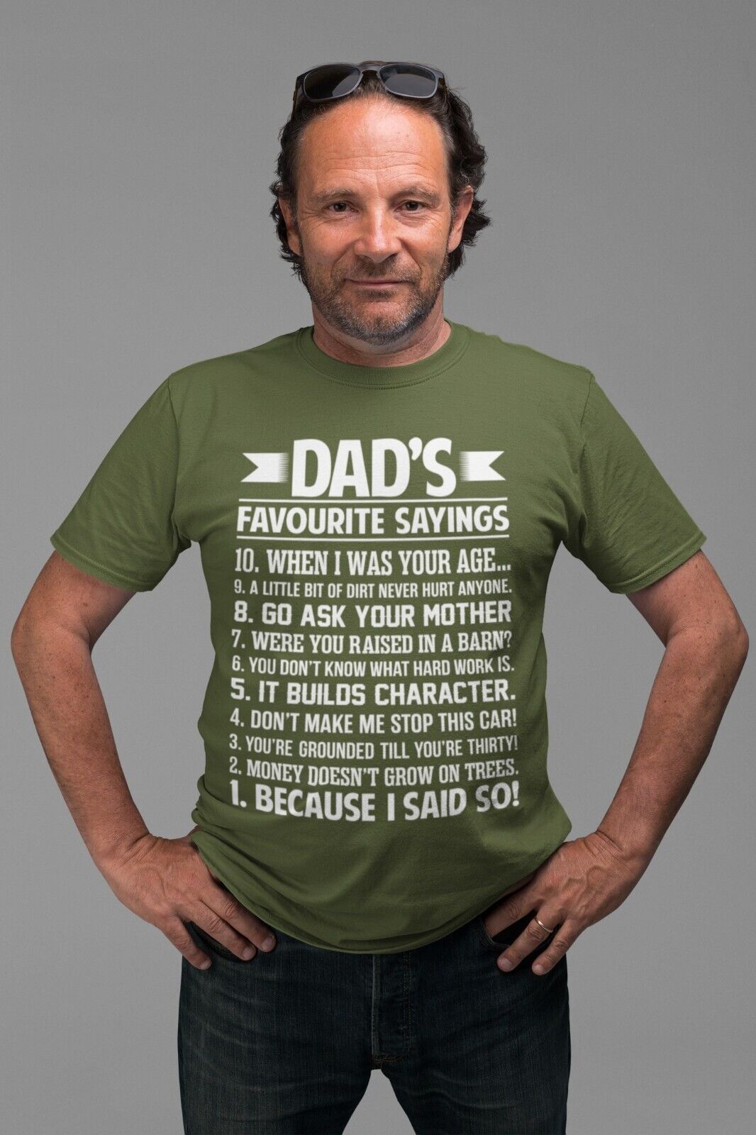 Funny DAD'S FAVOURITE SAYINGS T Shirt Dad Fathers Day Gift Grandad JokGalaxy Tees