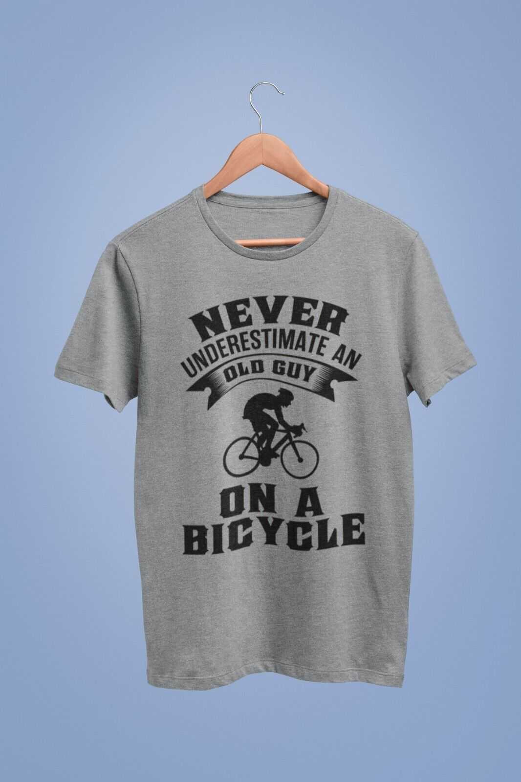 Funny Dad Cycling T Shirt Never Underestimate An Old Guy On A Bicycle Galaxy Tees