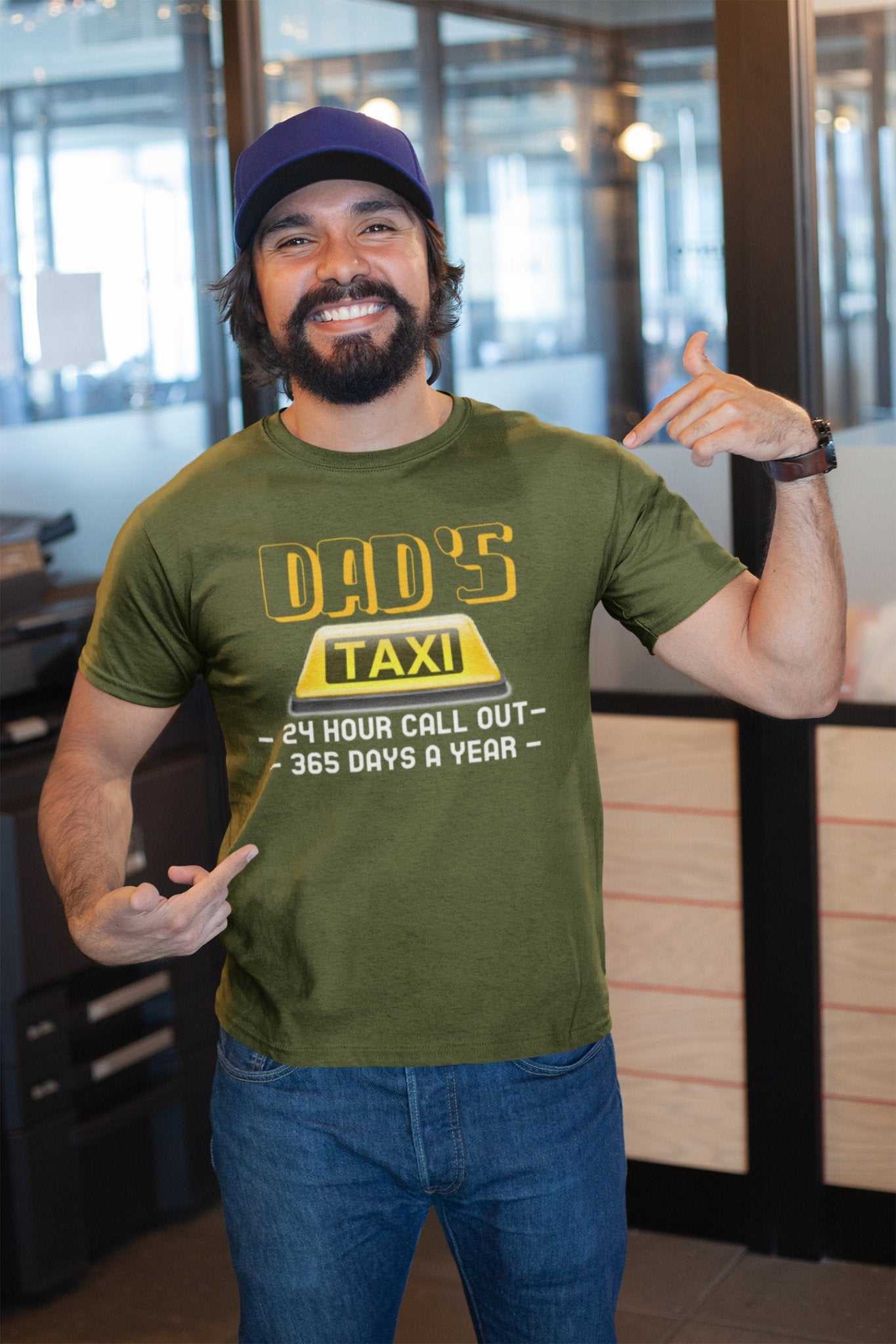 Funny Dads Taxi T Shirt 24 Hour Call-outs 365 Days A Year  Dad FathersGalaxy Tees