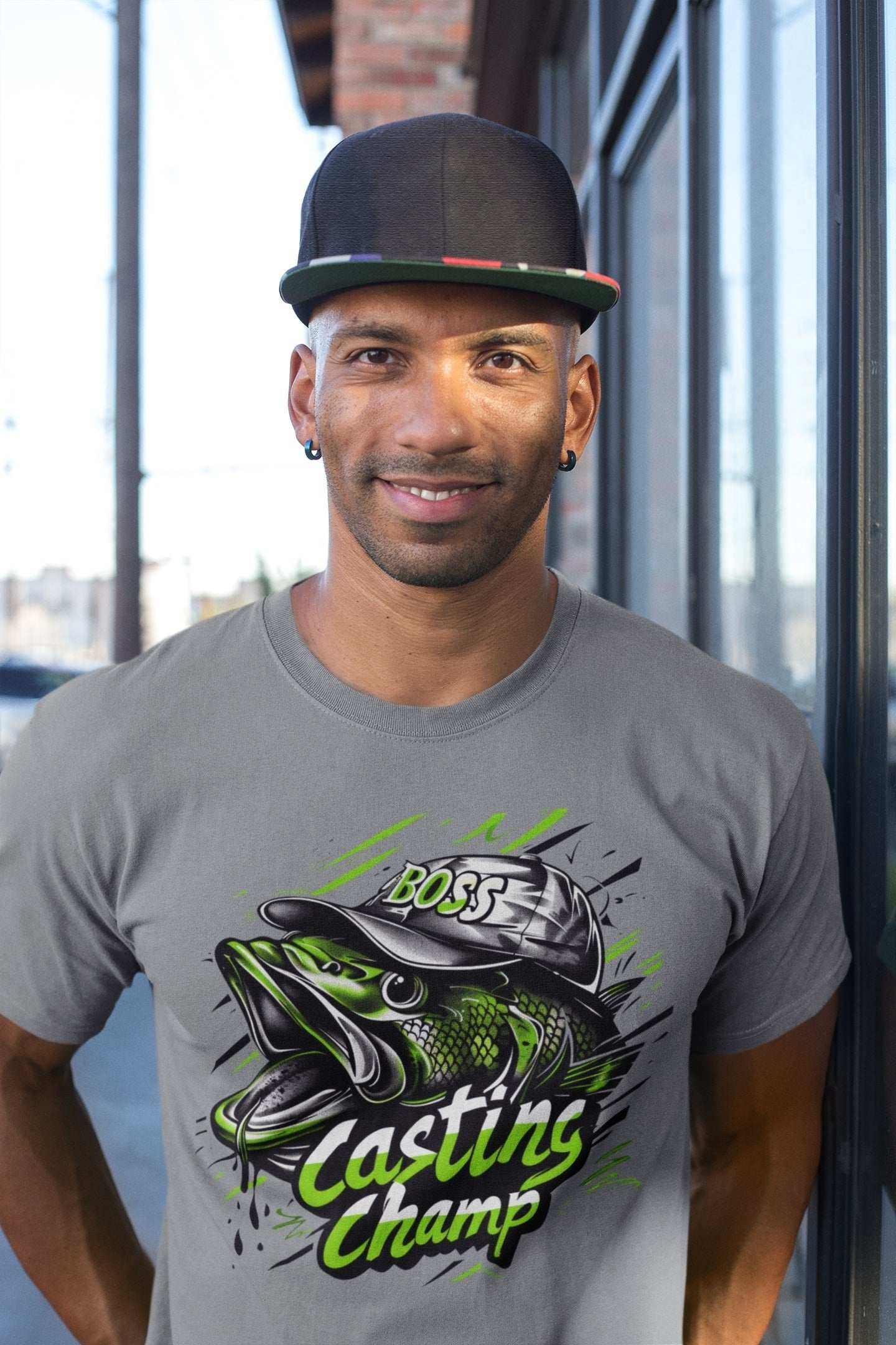 Funny Fishing T Shirt Casting Champ Novelty Anglers Gift Idea Dad GranGalaxy Tees