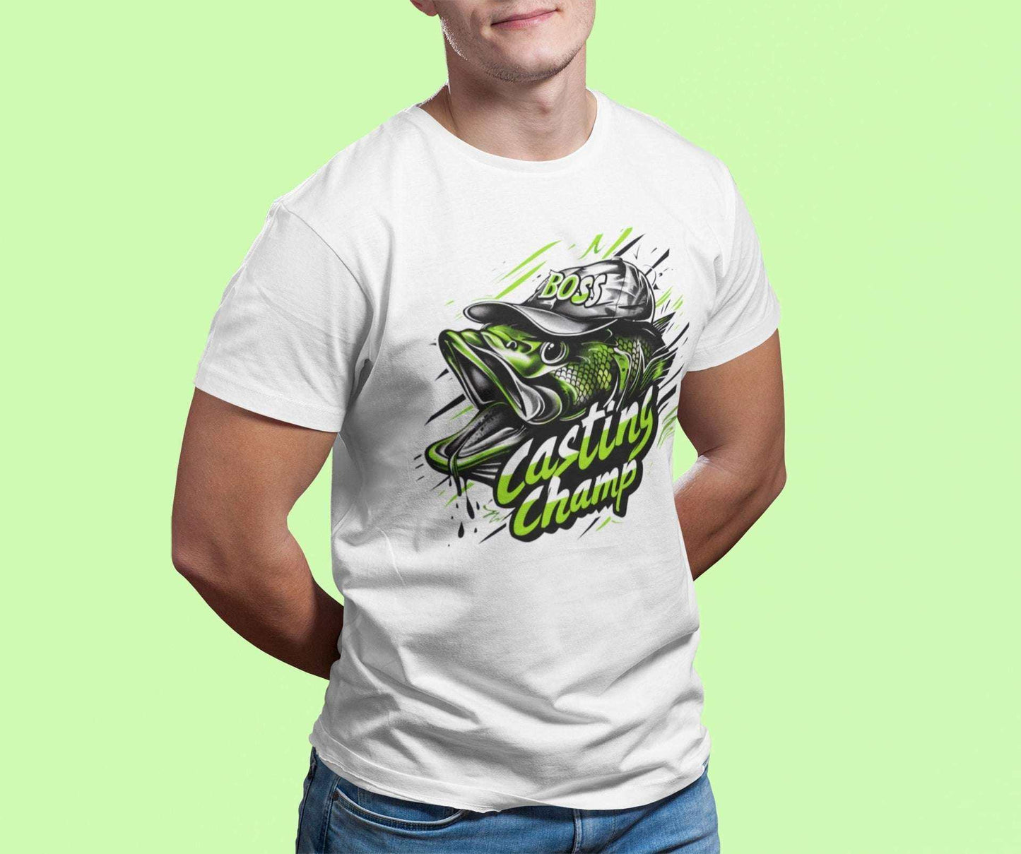Funny Fishing T Shirt Casting Champ Novelty Anglers Gift Idea Dad GranGalaxy Tees