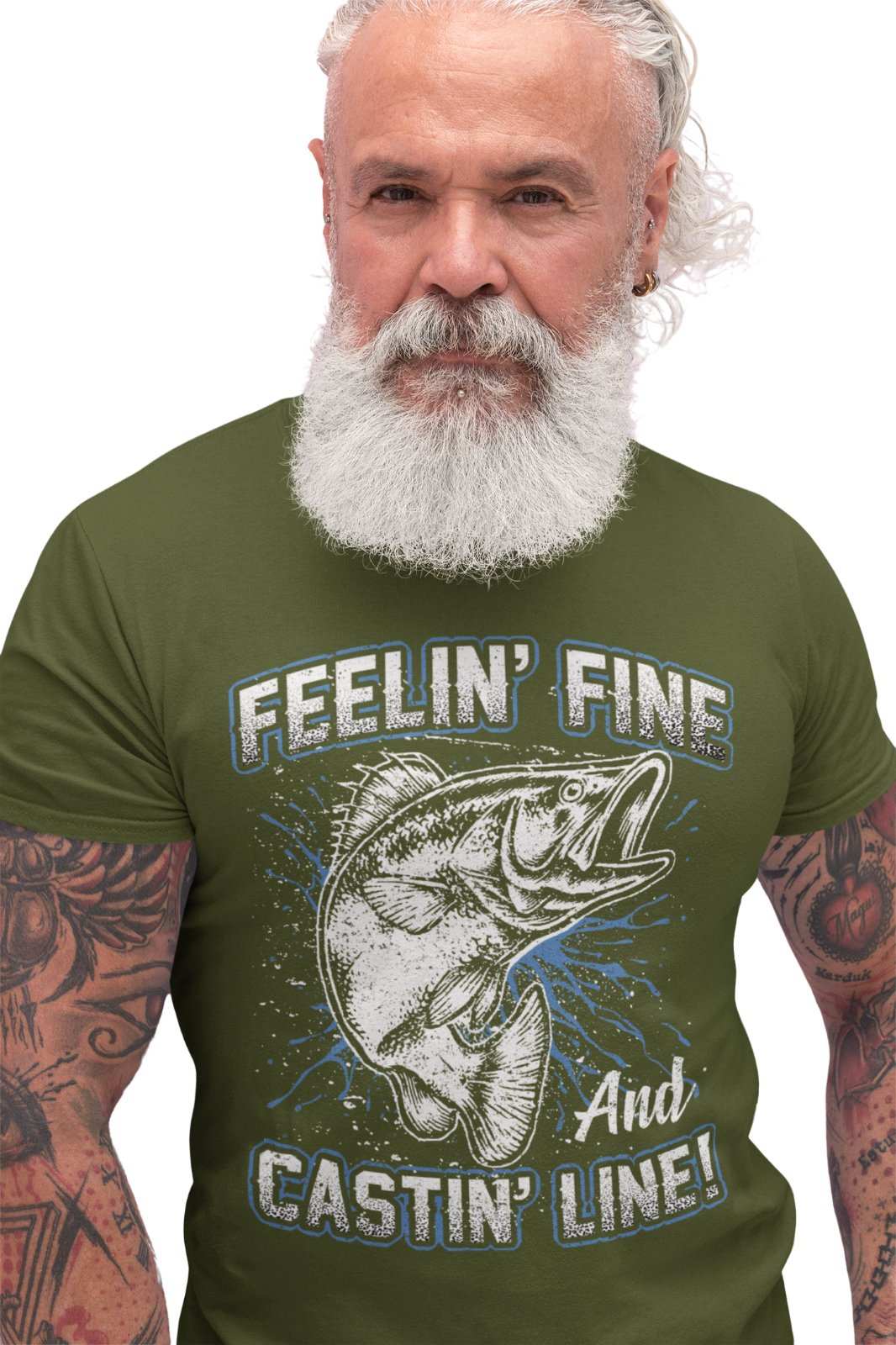 Funny Fishing T Shirt Feelin' Fine And Castin Line Fisherman Angler GiGalaxy Tees