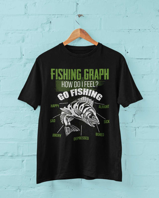 Funny Fishing T Shirt Fishing Graph How I Feel Always Go Fishing FisheGalaxy Tees