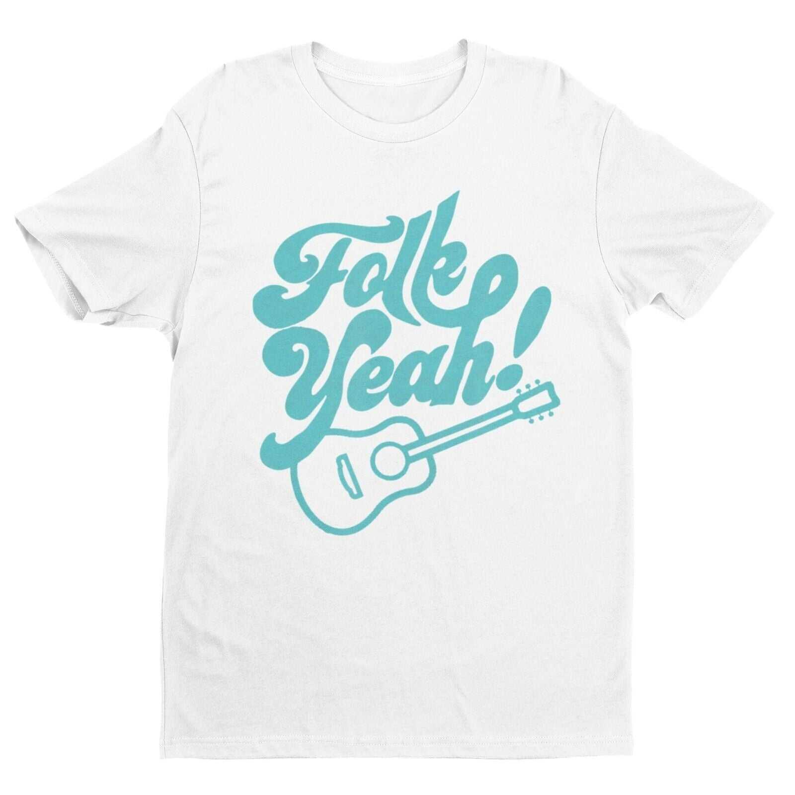Funny Guitar T Shirt FOLK YEAH Accoustic Music Guitarist Gift Idea RudGalaxy Tees