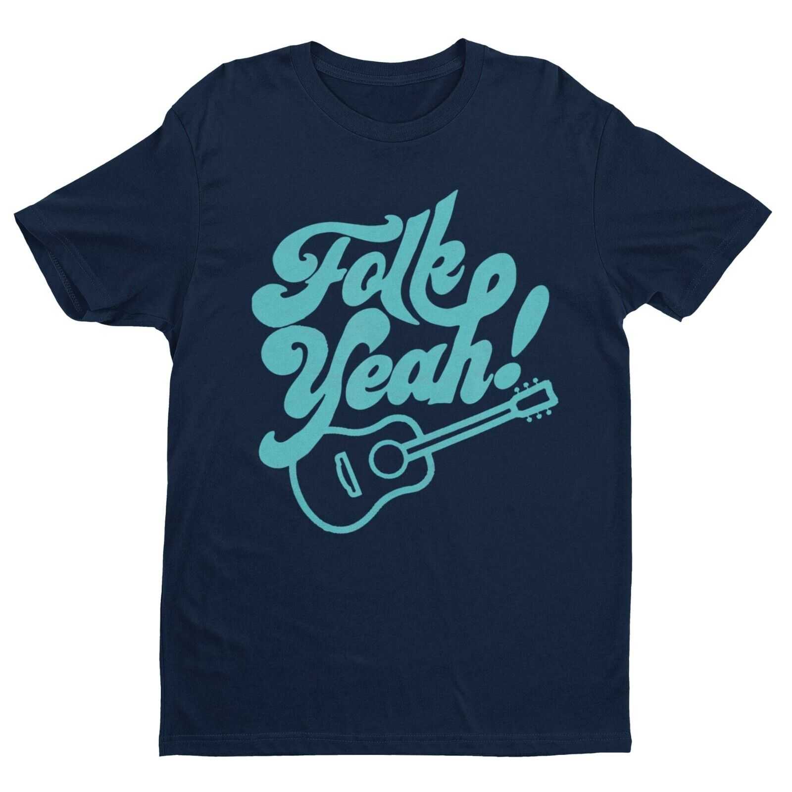 Funny Guitar T Shirt FOLK YEAH Accoustic Music Guitarist Gift Idea RudGalaxy Tees