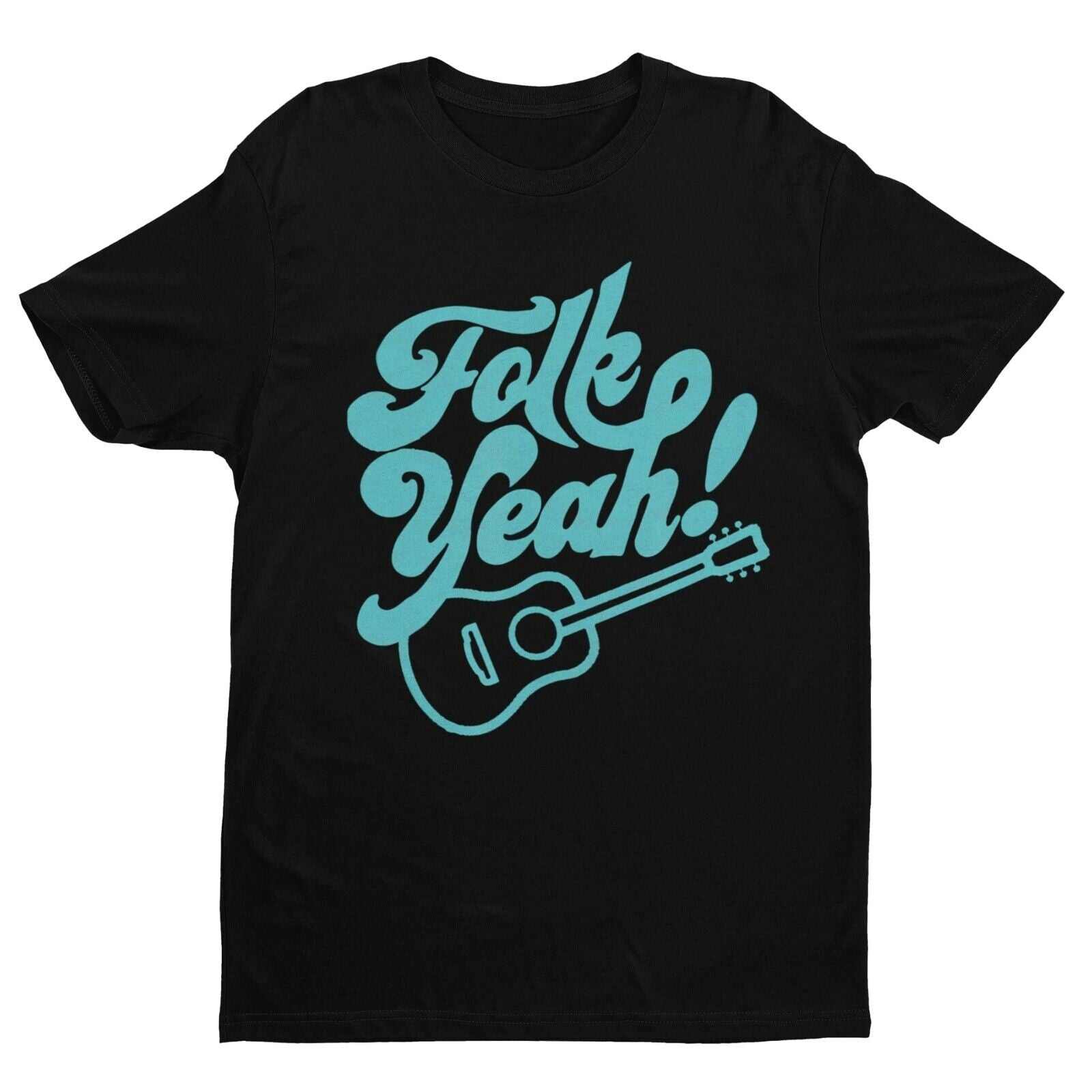 Funny Guitar T Shirt FOLK YEAH Accoustic Music Guitarist Gift Idea RudGalaxy Tees