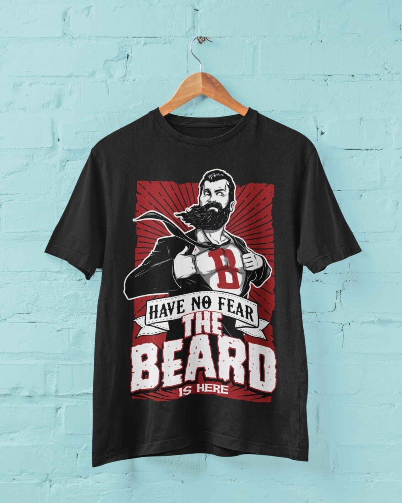 Funny HAVE NO FEAR THE BEARD IS HERE T SHirt Bearded Men Facial Hair HGalaxy Tees