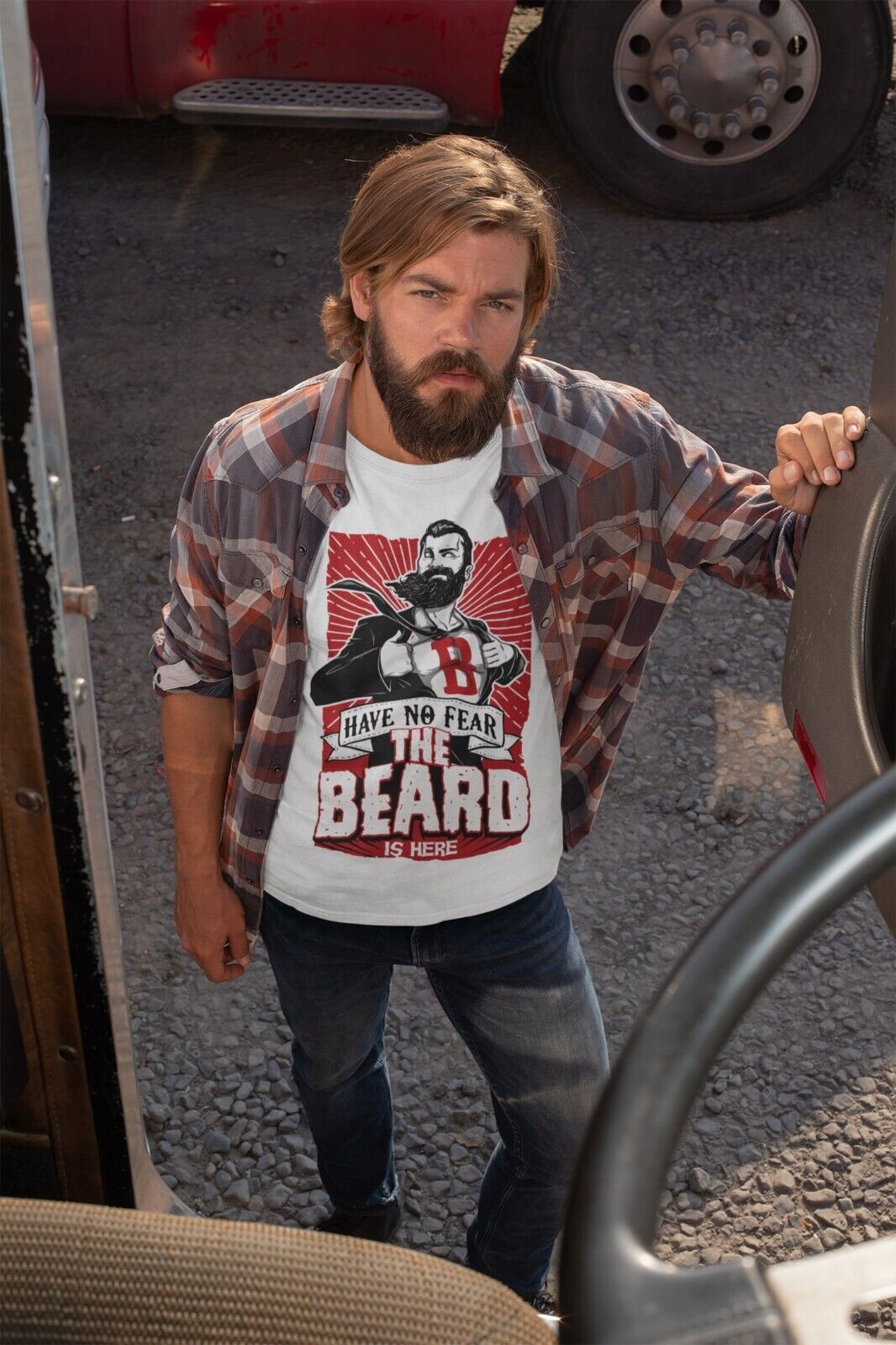 Funny HAVE NO FEAR THE BEARD IS HERE T SHirt Bearded Men Facial Hair HGalaxy Tees