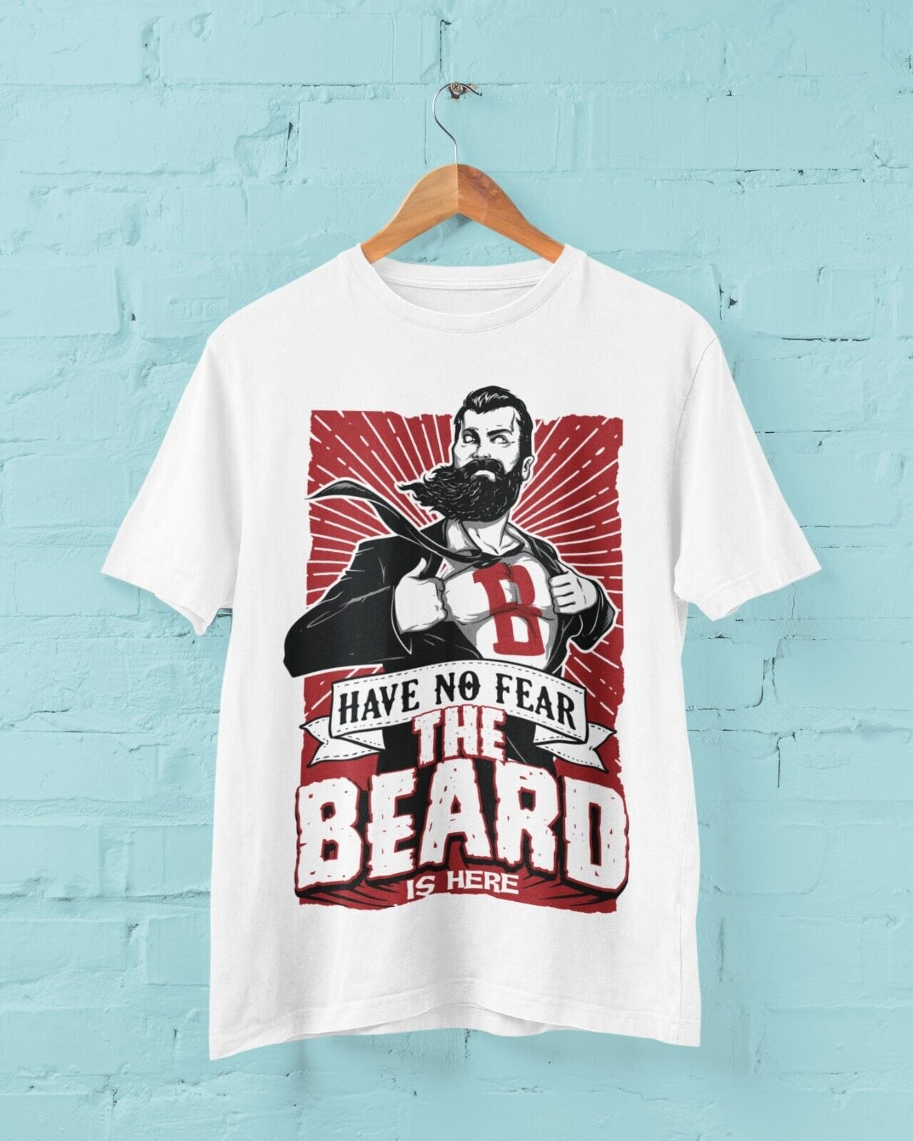 Funny HAVE NO FEAR THE BEARD IS HERE T SHirt Bearded Men Facial Hair HGalaxy Tees