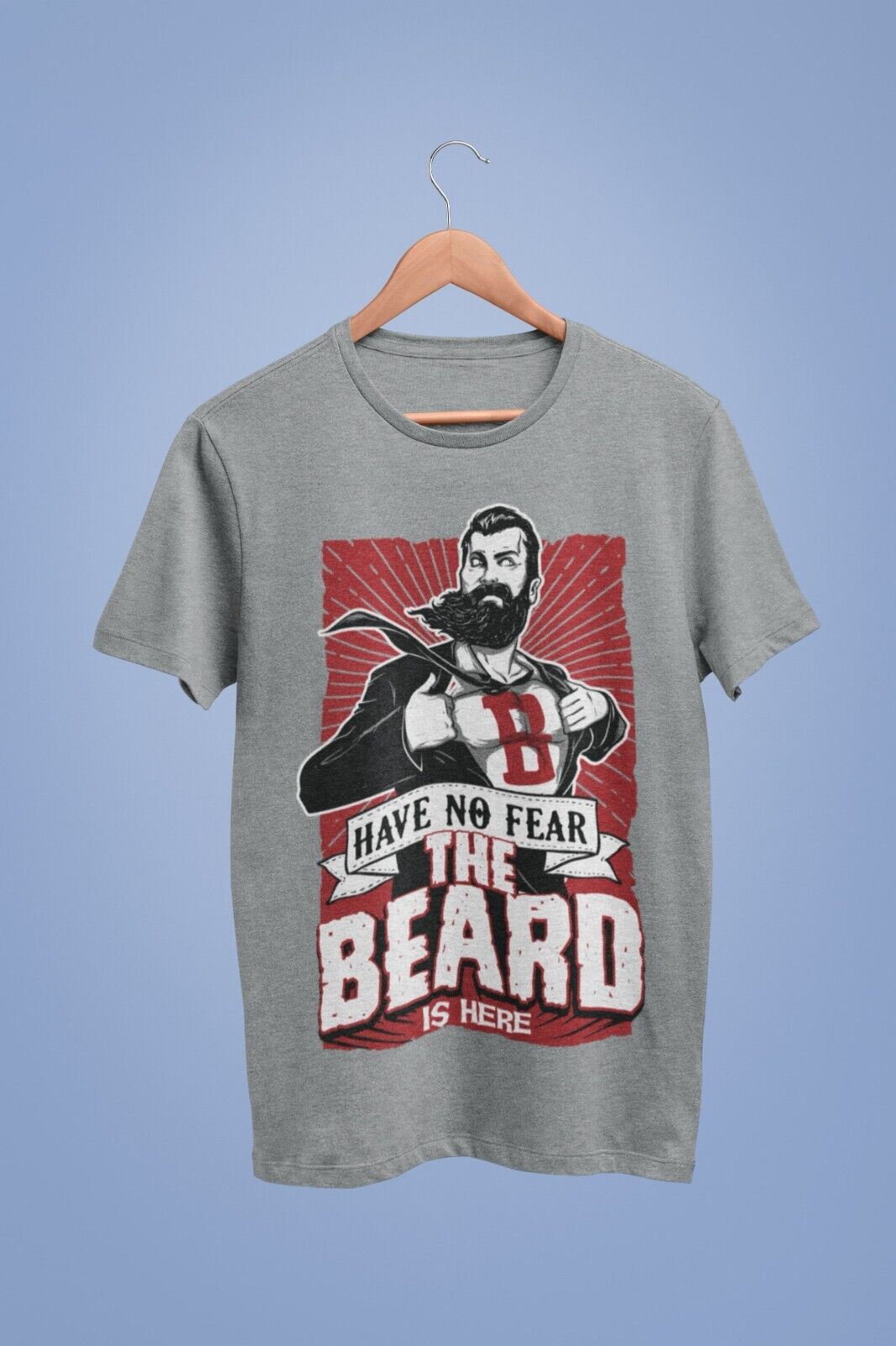 Funny HAVE NO FEAR THE BEARD IS HERE T SHirt Bearded Men Facial Hair HGalaxy Tees