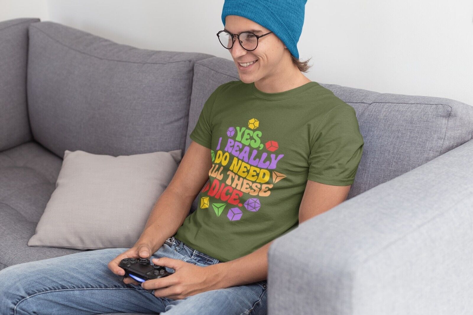 Funny RPG Gamer T Shirt Yes I Really  Do Need All These Dice Dragons DGalaxy Tees