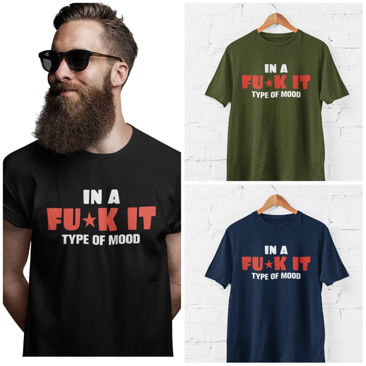 Funny Sarcastic Joke Rude T Shirt In A F*ck It Type Of A Mood SwearingGalaxy Tees