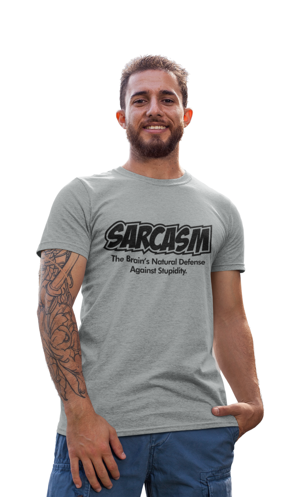 Funny Sarcastic T Shirt Sarcasm The Brains Natural Defence Against StuGalaxy Tees