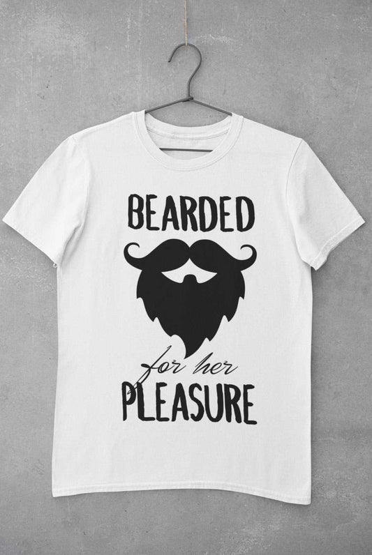 Funny T Shirt Bearded For Her Pleasure Rude Naughty Joke Double EntendGalaxy Tees