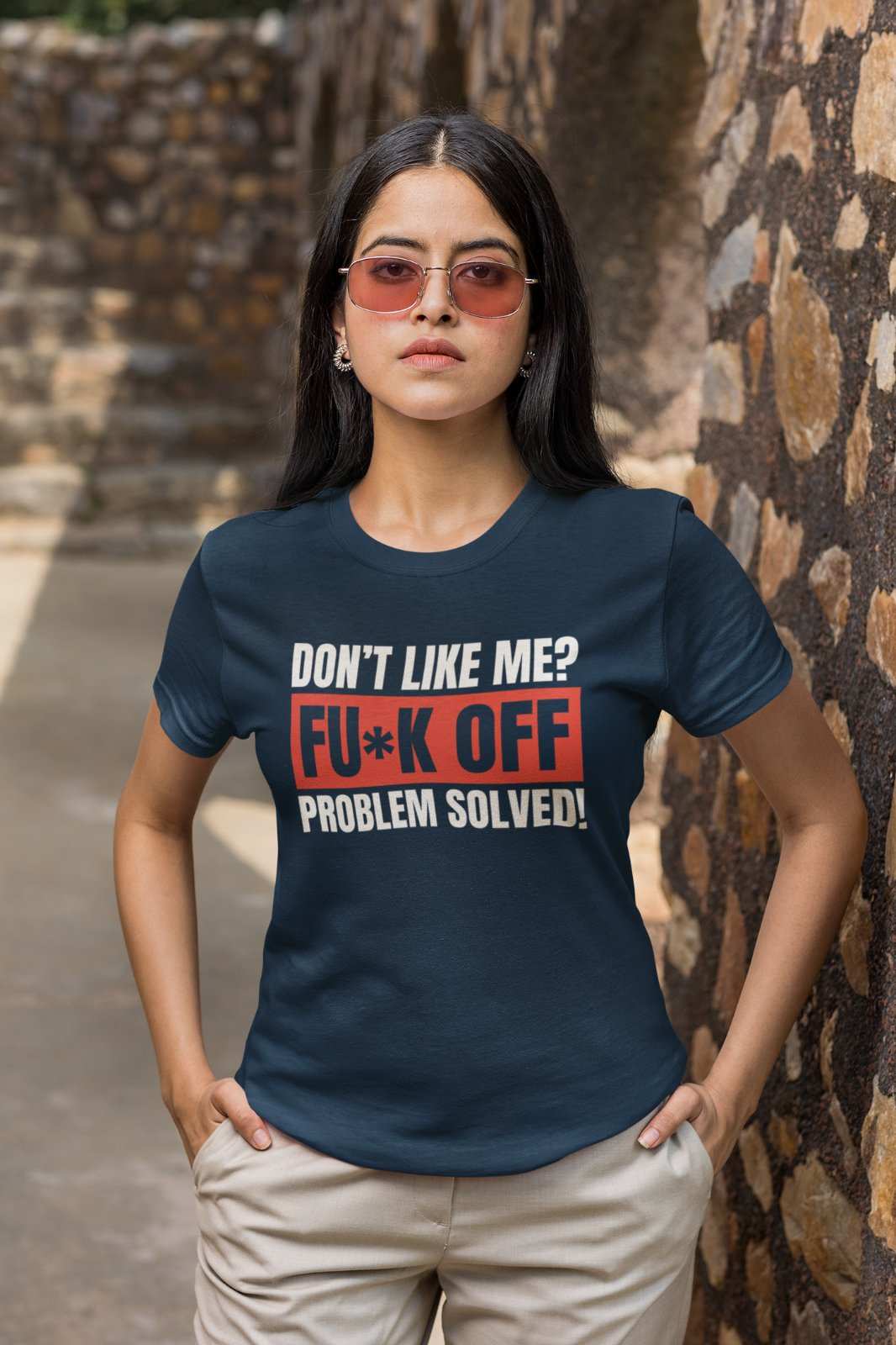 Funny T Shirt Don't Like Me? Fu*k Off Problem Solved T-ShirtGalaxy Tees