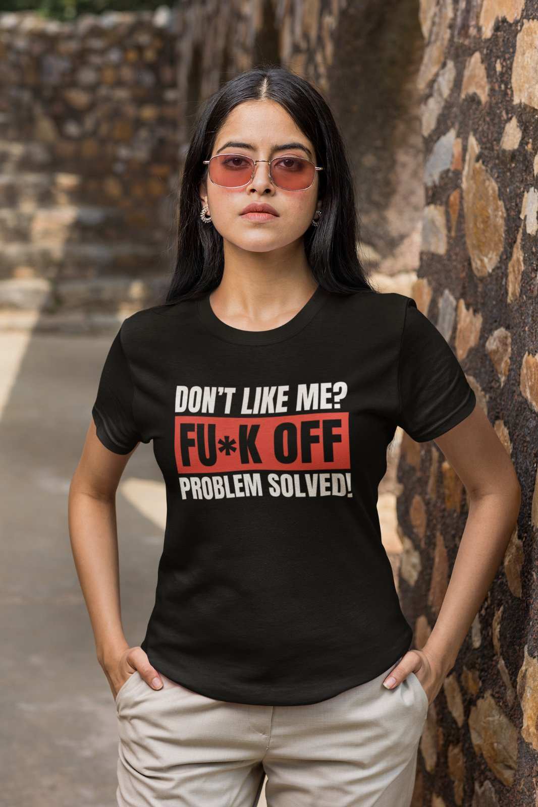 Funny T Shirt Don't Like Me? Fu*k Off Problem Solved T-ShirtGalaxy Tees