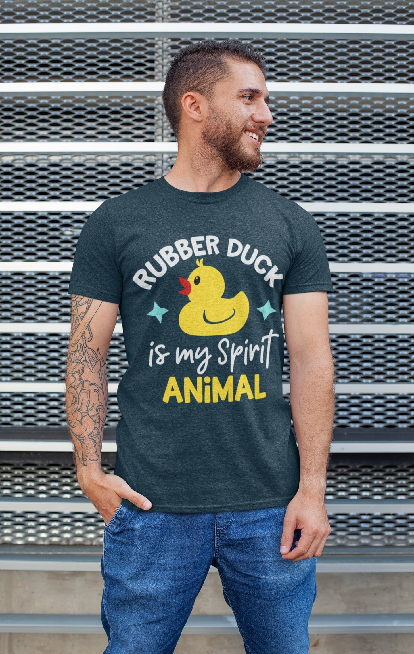 Funny T Shirt Rubber Duck Is My Spirit Animal Immature Childish NoveltGalaxy Tees